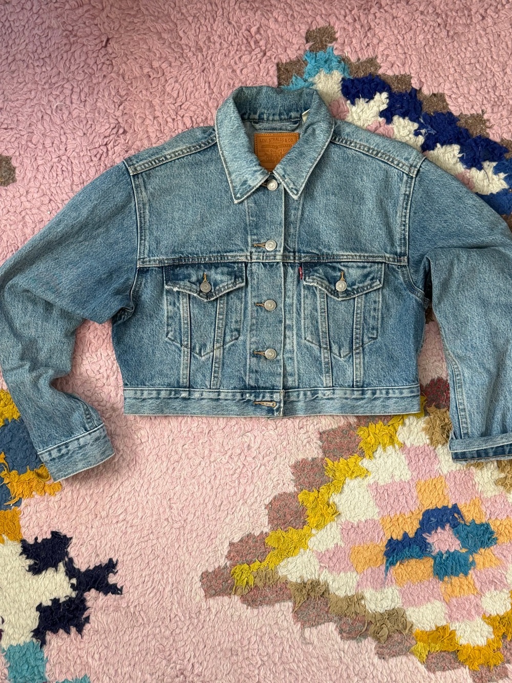 Levi's Light Blue Cropped Denim Jacket